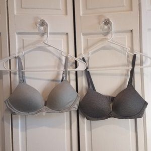 Set of Two Gray Bras Kohls So Lot No Wire